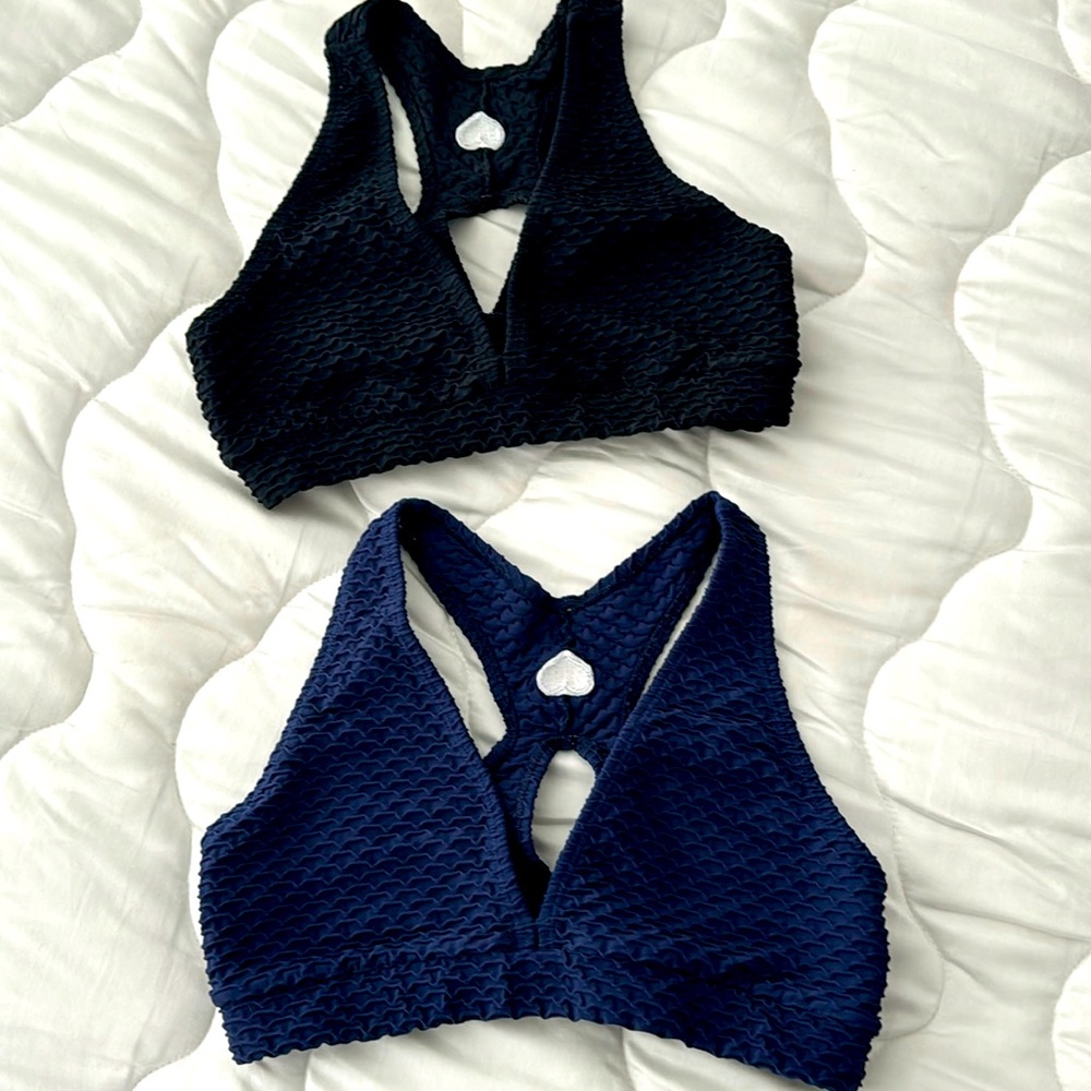 Croco skin deep V BBB sports bra-2 pack